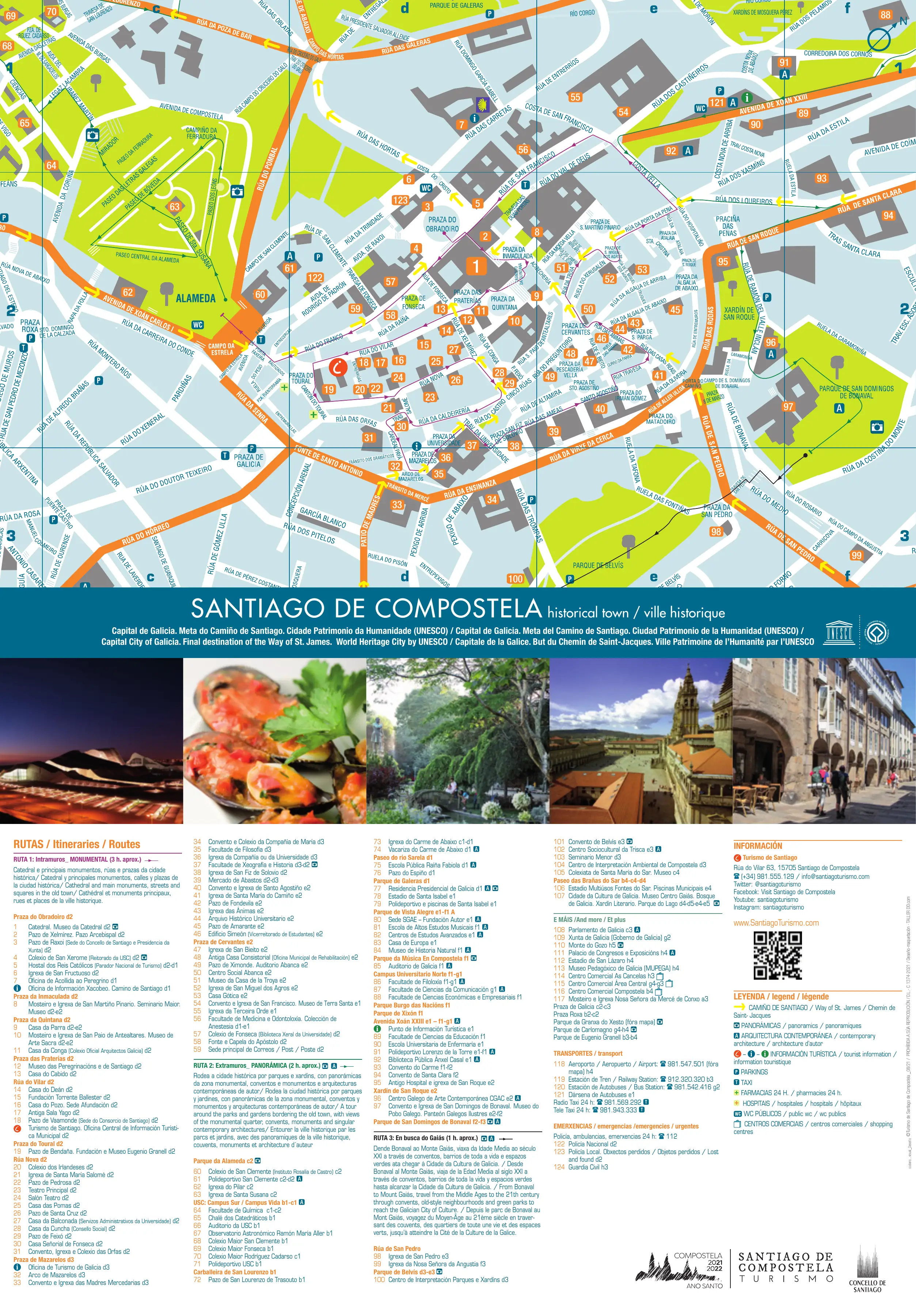 Santiago de Compostela: planos y transporte